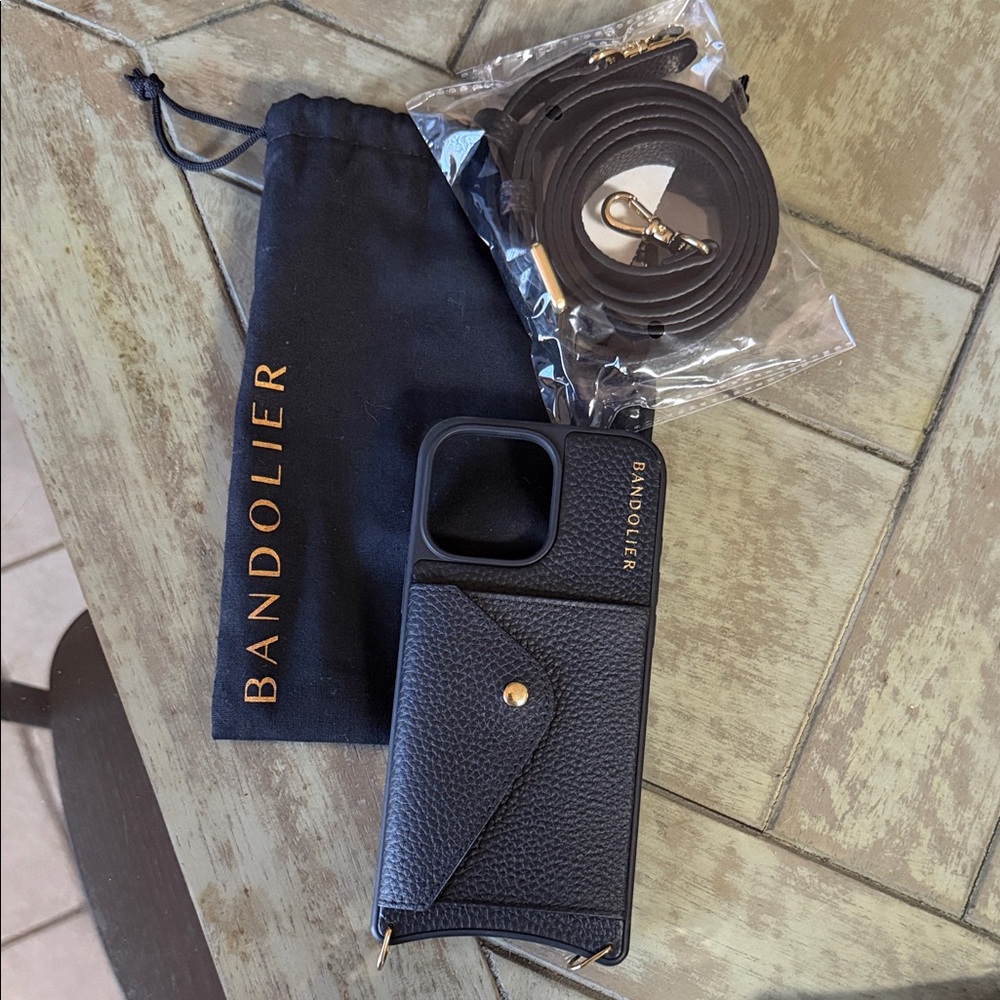 Bandolier Black iPhone 16 Pro Max Phone Case with Gold Accents